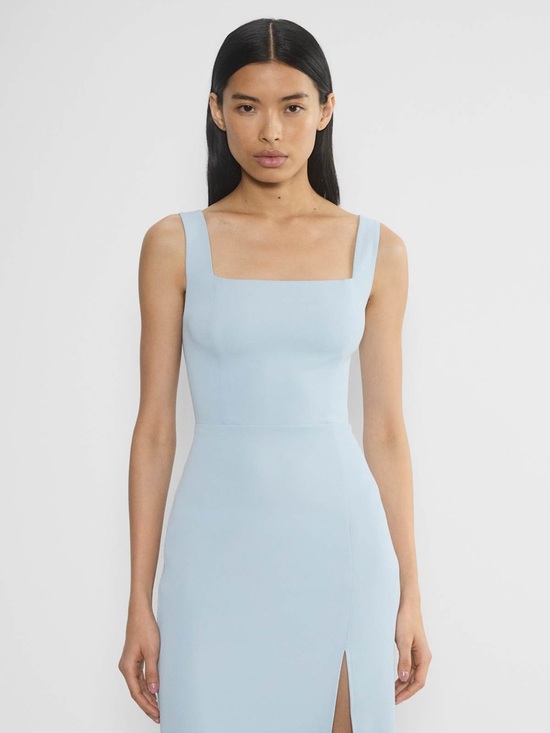 Babaton 90s Slit Midi Dress Glimmer Ice Blue NWT Size 6 - Picture 2 of 16